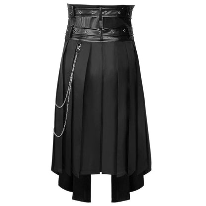 Funki Findz | Skirts | Men's Long Gothic Half Skirt | Buckle Straps