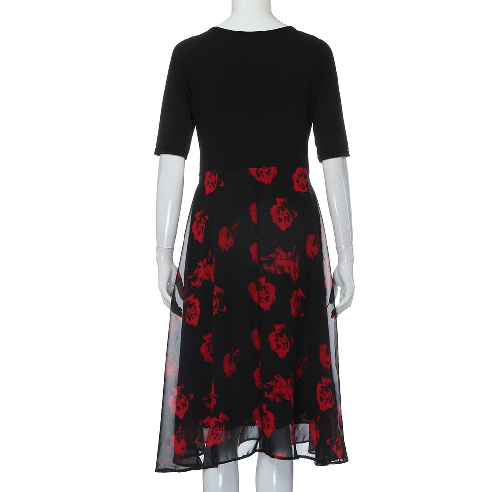 Funki Findz | Dresses | Women's Floral Chiffon Midi Wrap Dress