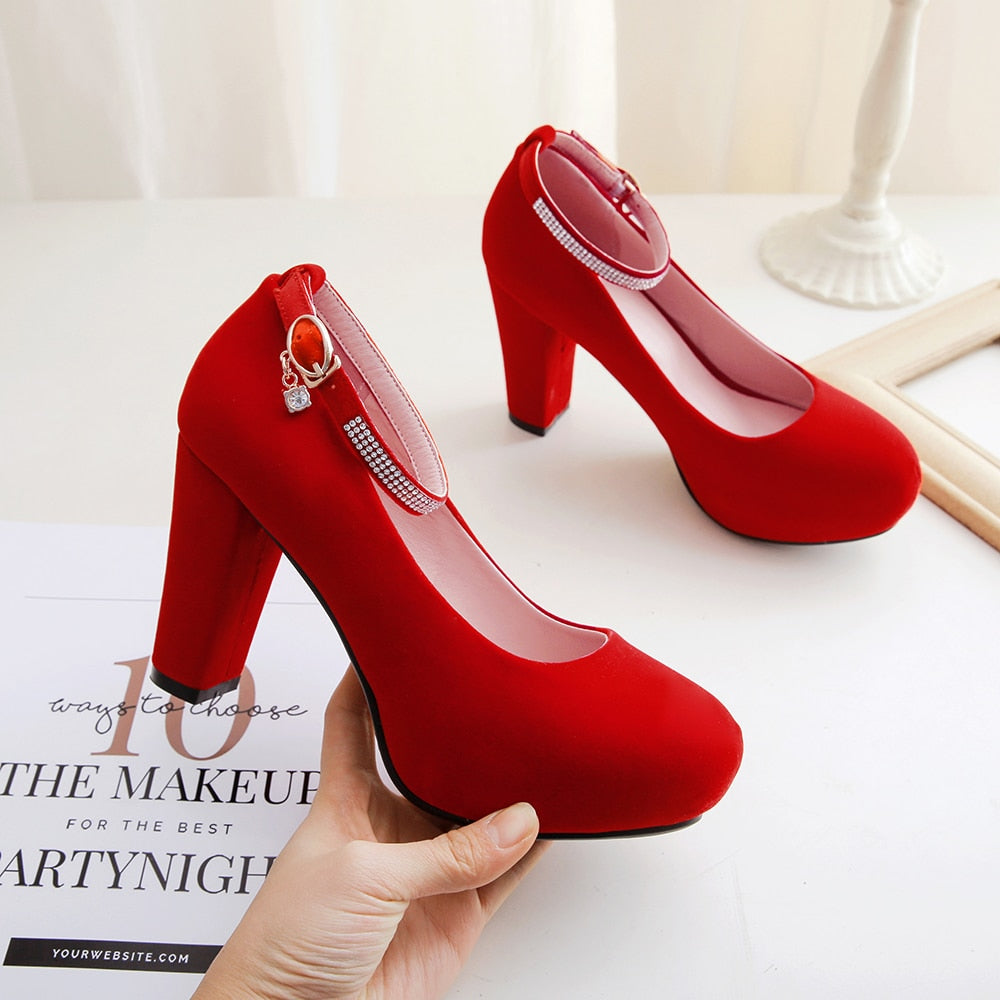 Funki Findz | Shoes | Women's Velvet Flock Platform Mary Janes