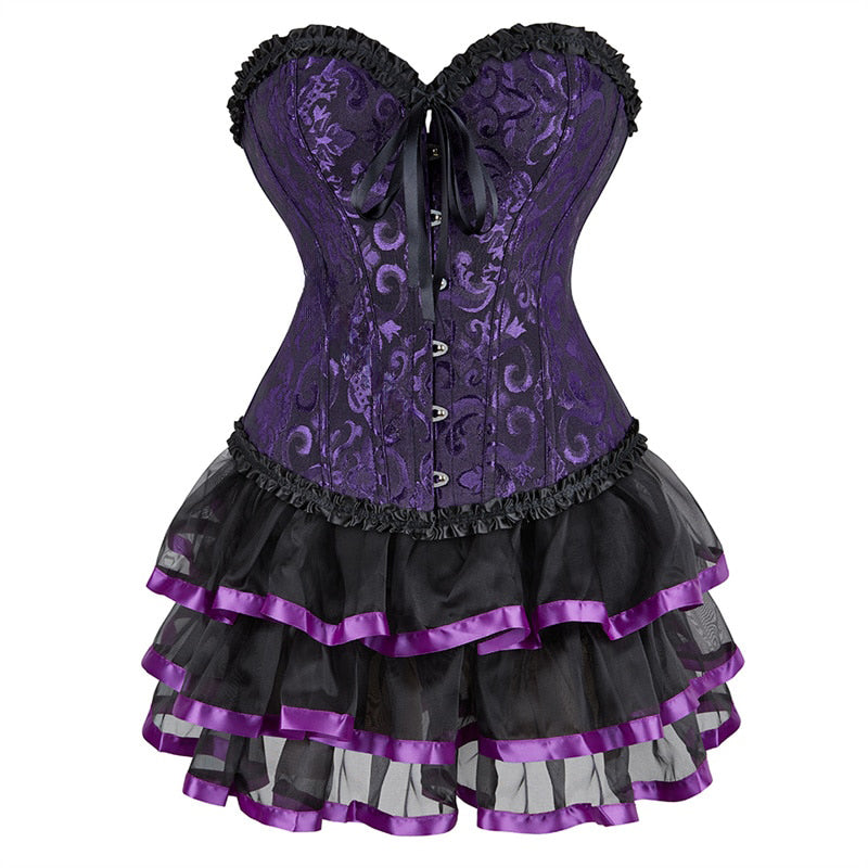 Funki Findz | Dresses | Women's Victorian Corset Dress 2Pcs Set