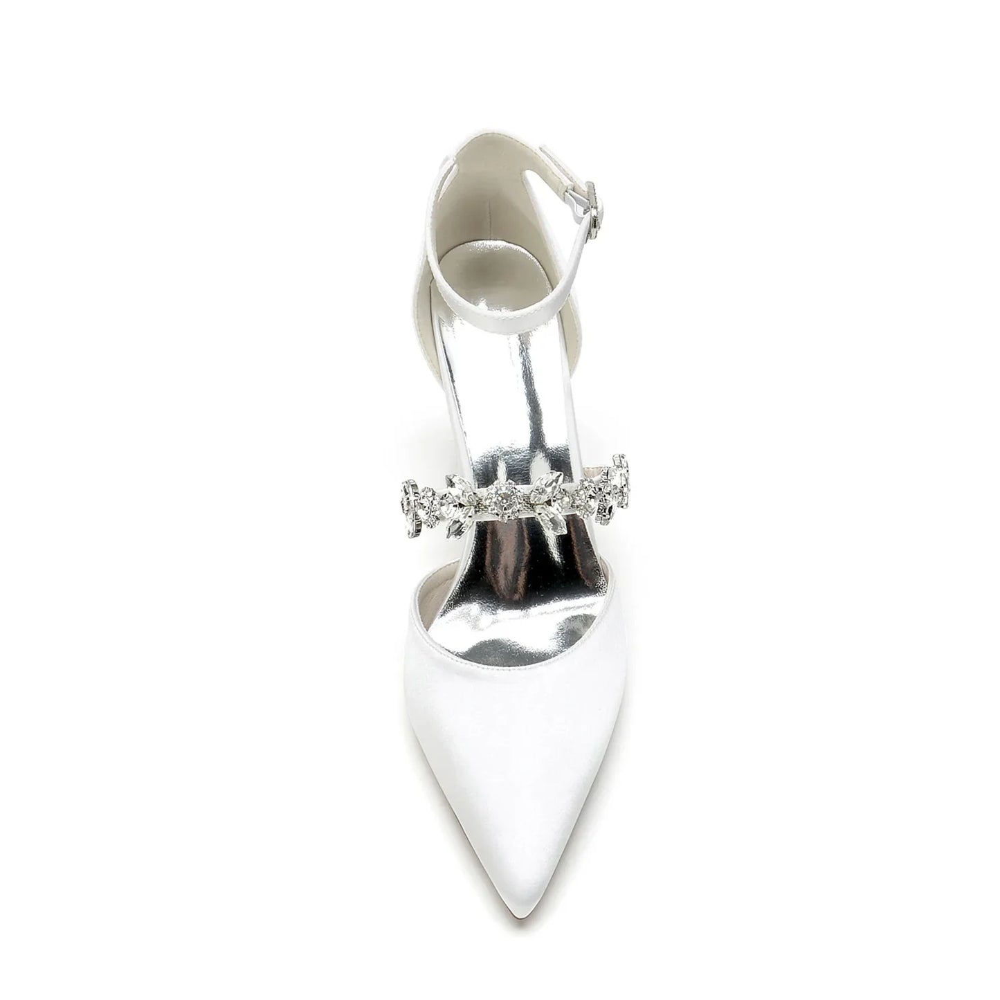 Funki Findz | Shoes | Women's Satin Crystal Block Heeled Shoes