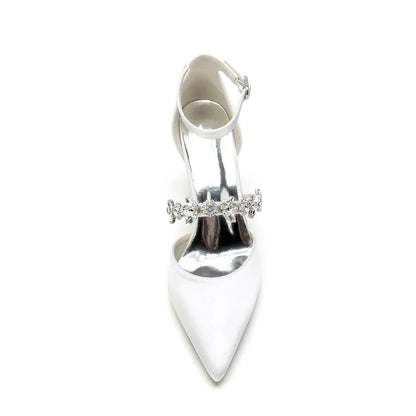 Funki Findz | Shoes | Women's Satin Crystal Block Heeled Shoes