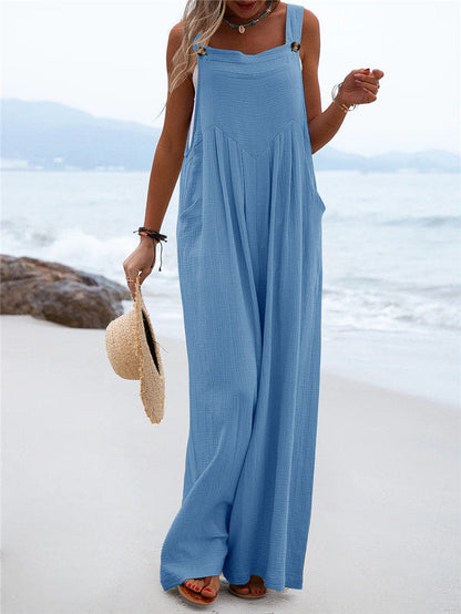 Funki Findz | Pants | Women's Elegant Wide Leg Bib Romper