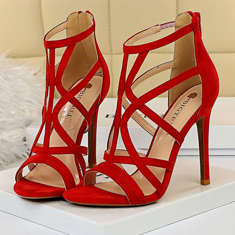Funki Findz | Shoes | Women's Lattice High Heel Roman Sandals