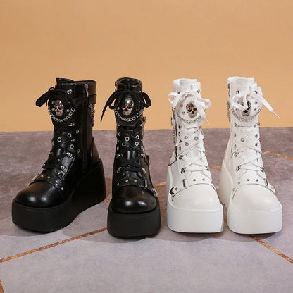 Funki Findz | Boots | Women's Multi Strap Gothic Platform Boots