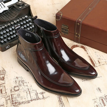 Funki Findz | Boots | Men's Leather Patent Formal Dress Boots