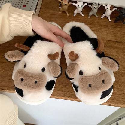 Funki Findz | Shoes | Women's Cute Plush Warm Cow Slippers