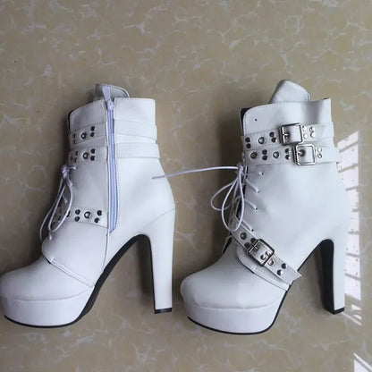 Funki Findz | Boots | Women's Buckle Strap Platform Ankle Boots