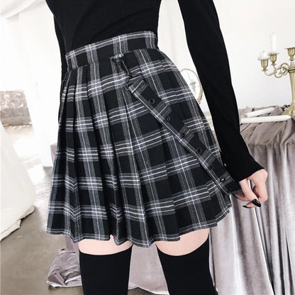 Funki Findz | Skirts | Women's Gothic Suspender Mini Skirt | Plaid