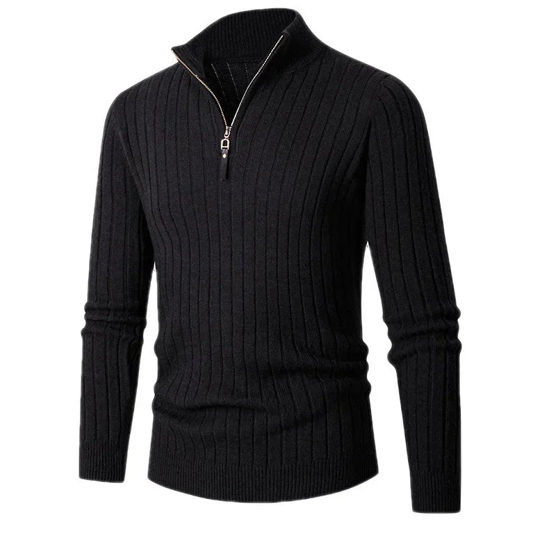 Funki Findz | Sweaters | Men's Mock Neck Vertical Stripe Pullover
