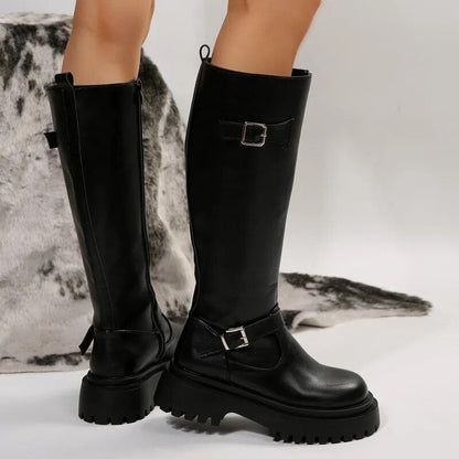 Funki Findz | Boots | Women's Knee High Chelsea Biker Boots