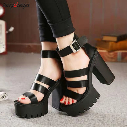 Funki Findz | Shoes | Women's Gothic Platform Gladiator Sandals