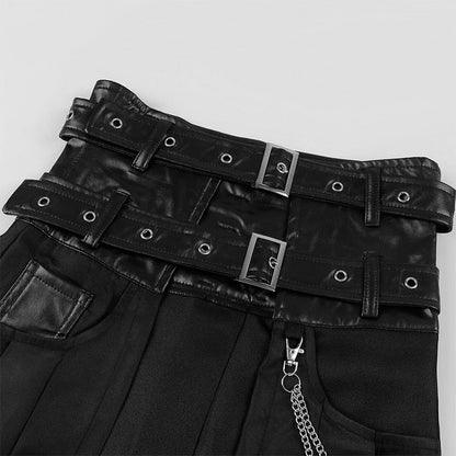 Funki Findz | Skirts | Men's Long Gothic Half Skirt | Buckle Straps