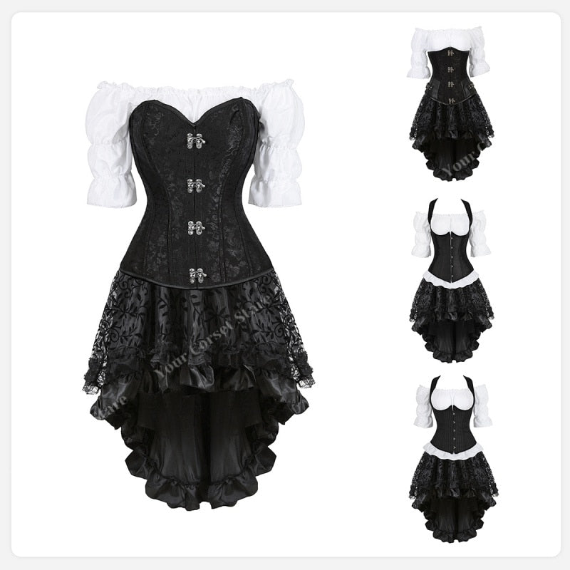 Funki Findz | Dresses | Women's Steampunk Top Corset Skirt Set