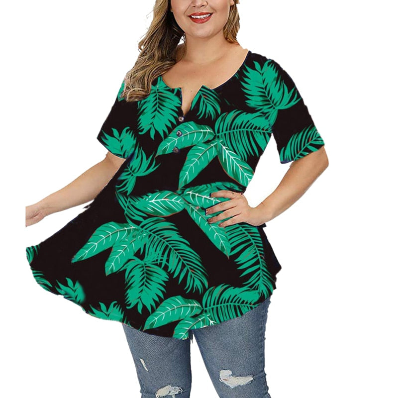 Funki Findz | Shirts | Women's Plus Floral Print, Loose Fit Tops