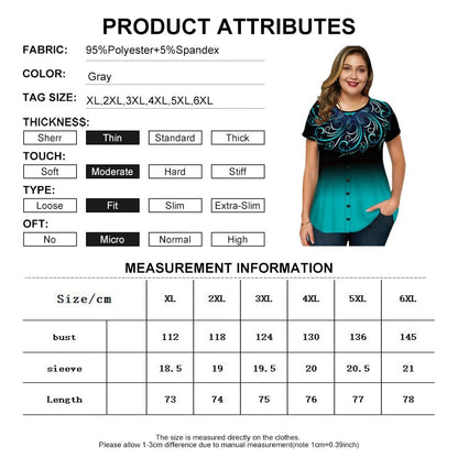 Funki Findz | Shirts | Women's Plus Ombre Top | Casual Summer
