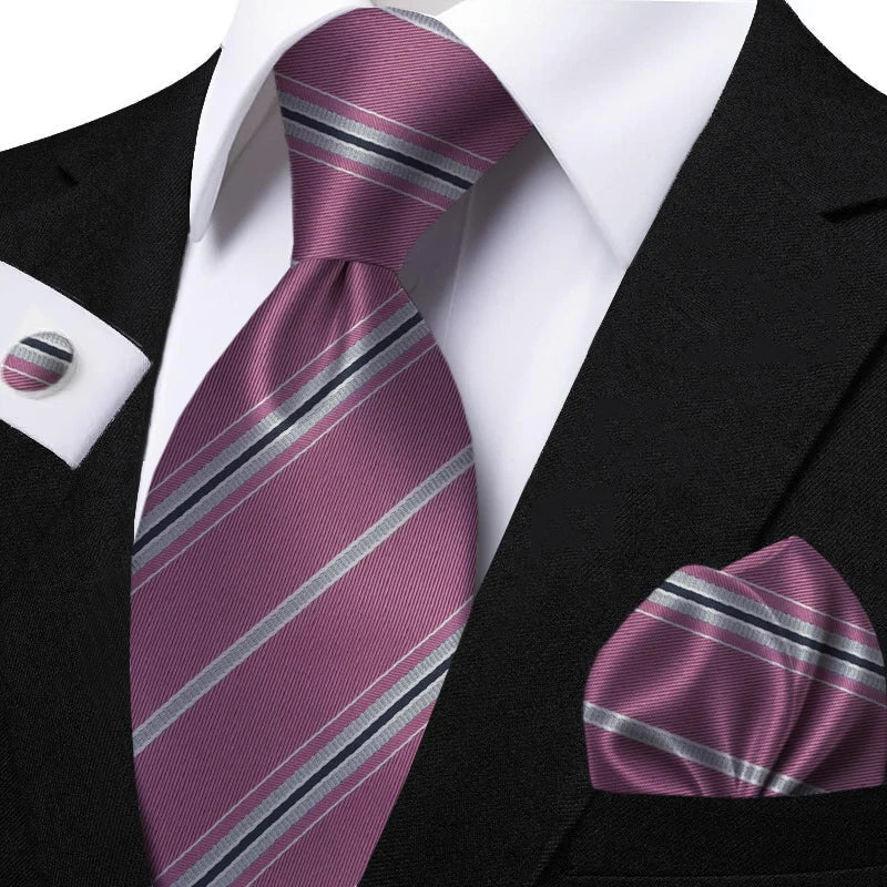 Funki Findz | Neckties | Men's Classic Striped Jacquard Tie Set