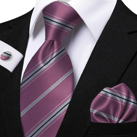 Funki Findz | Neckties | Men's Classic Striped Jacquard Tie Set