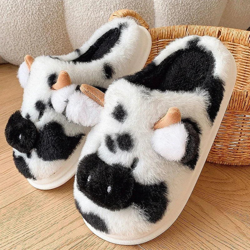 Funki Findz | Shoes | Women's Warm Cartoon Cow Slippers