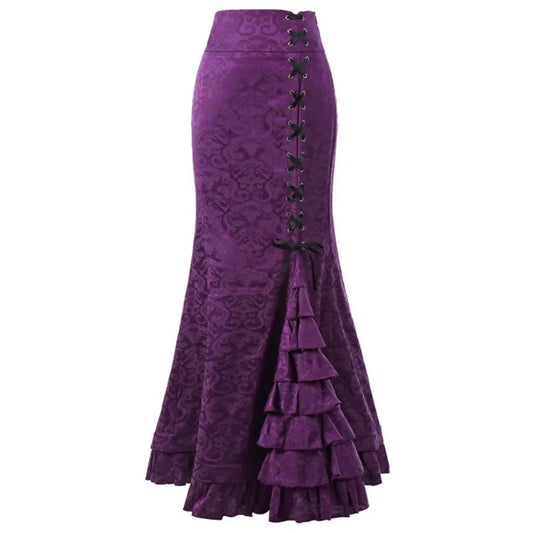 Funki Findz | Skirts | Women's Gothic Vintage Ruffled Long Skirts