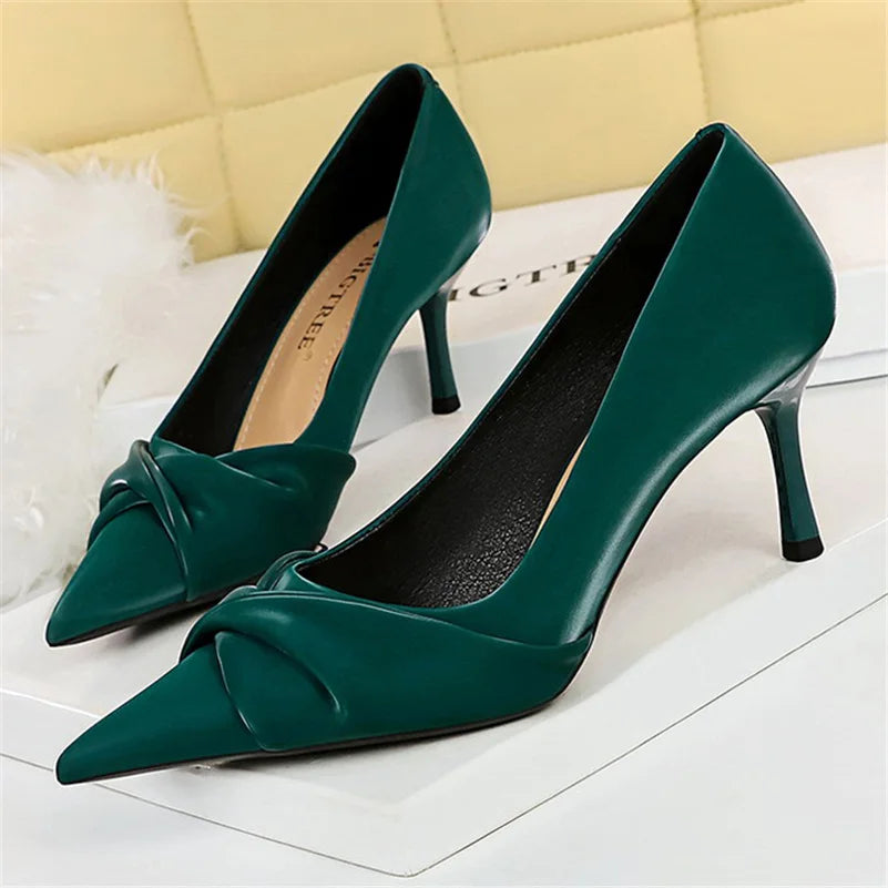 Funki Findz | Shoes | Women's Bow Twist High Stiletto Pumps