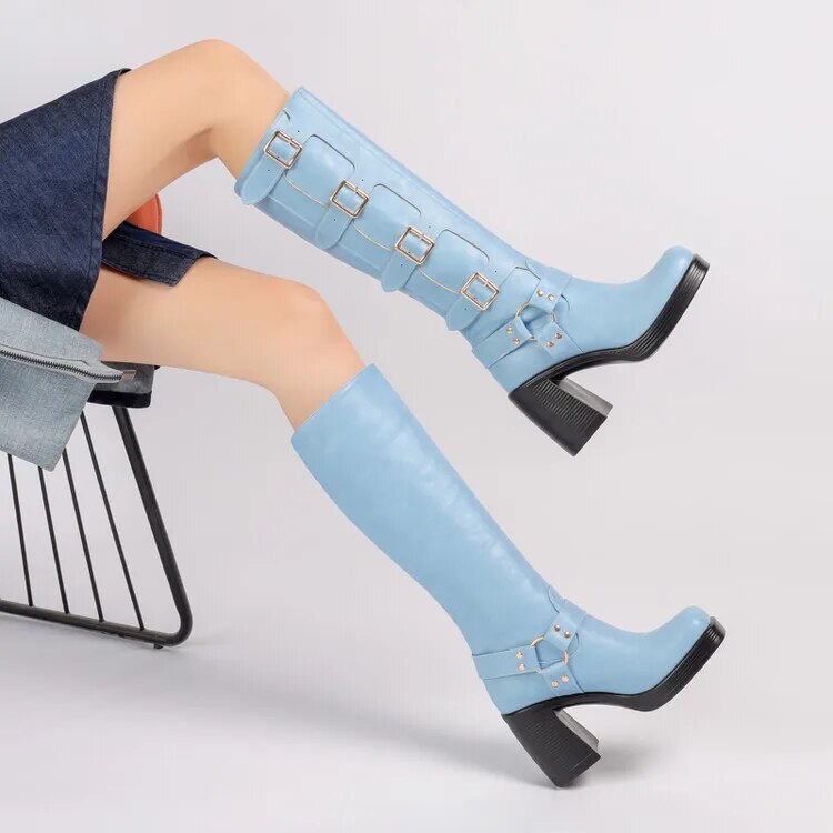 Funki Findz | Boots | Women's Gothic Punk Multi-Buckle Boots