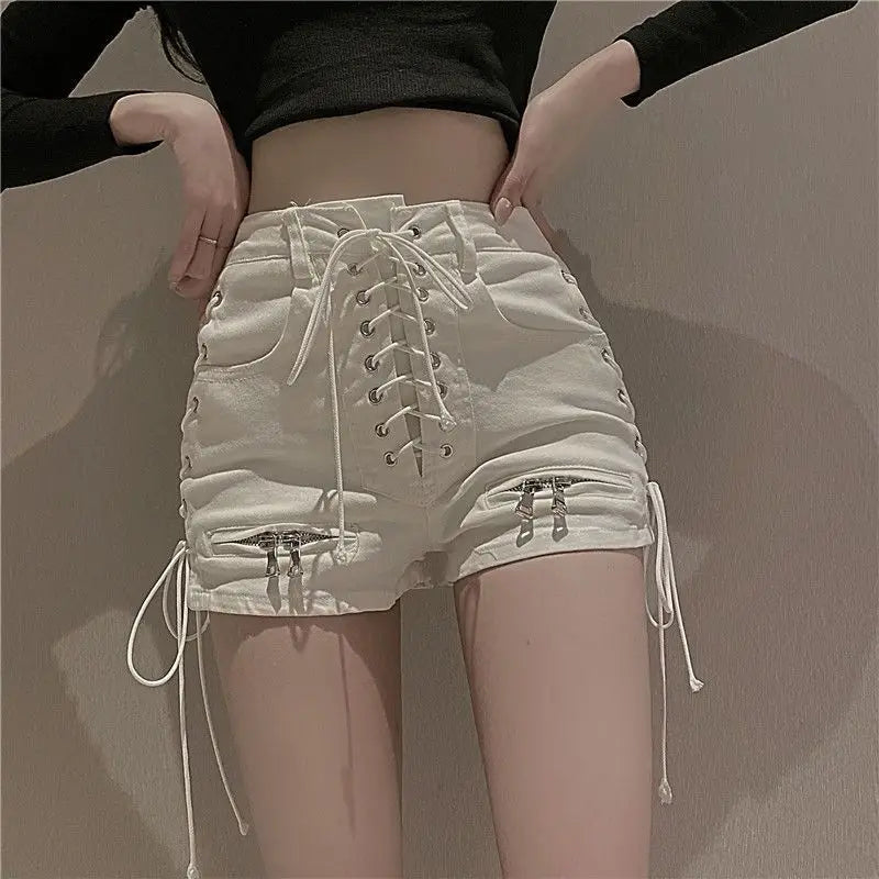 Funki Findz | Shorts | Women's Gothic Denim Summer Shorts