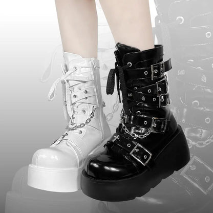 Funki Findz | Boots | Women's Gothic Platform Wedge Boots