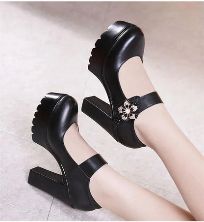 Funki Findz | Shoes | Women's Flower Buckle Mary Janes Heels
