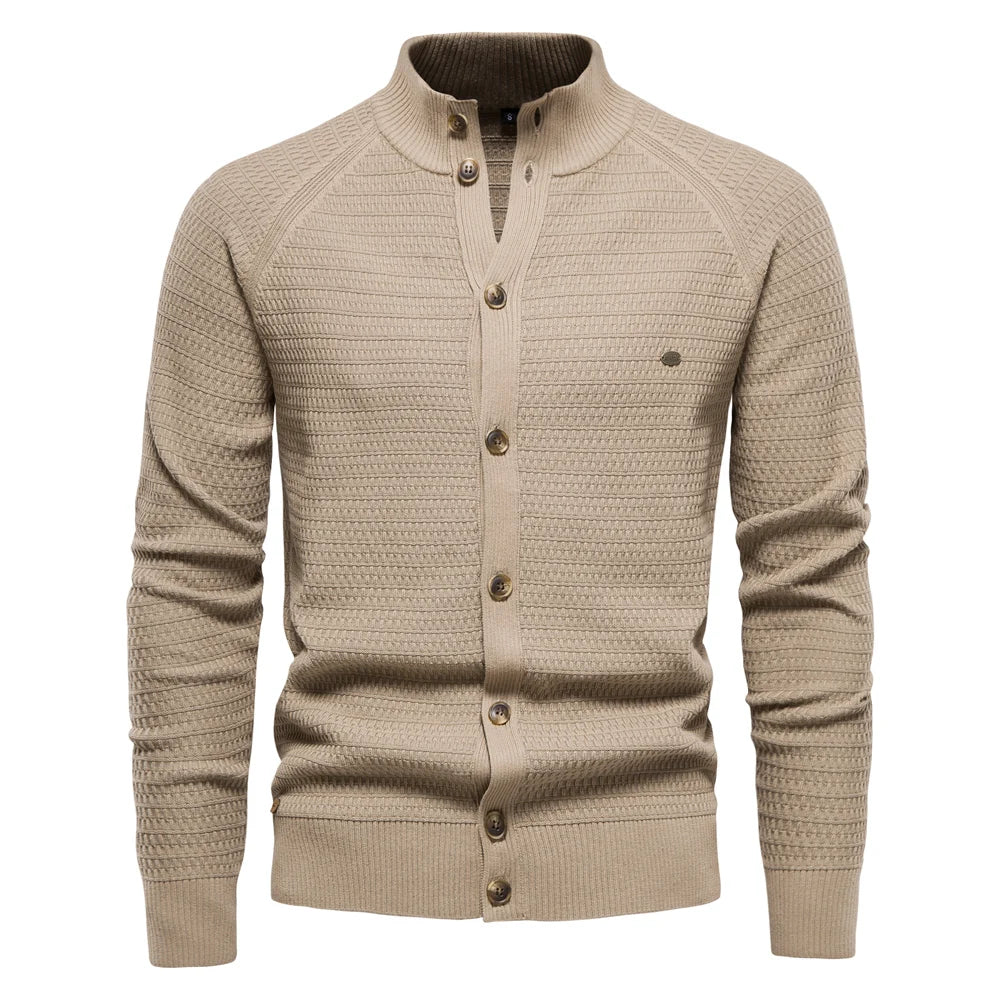 Funki Findz | Sweaters | Men's Mock Neck Button Knit Cardigan