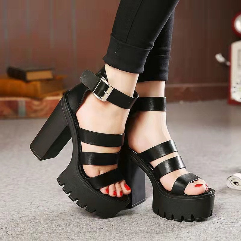 Funki Findz | Shoes | Women's Gothic Platform Gladiator Sandals