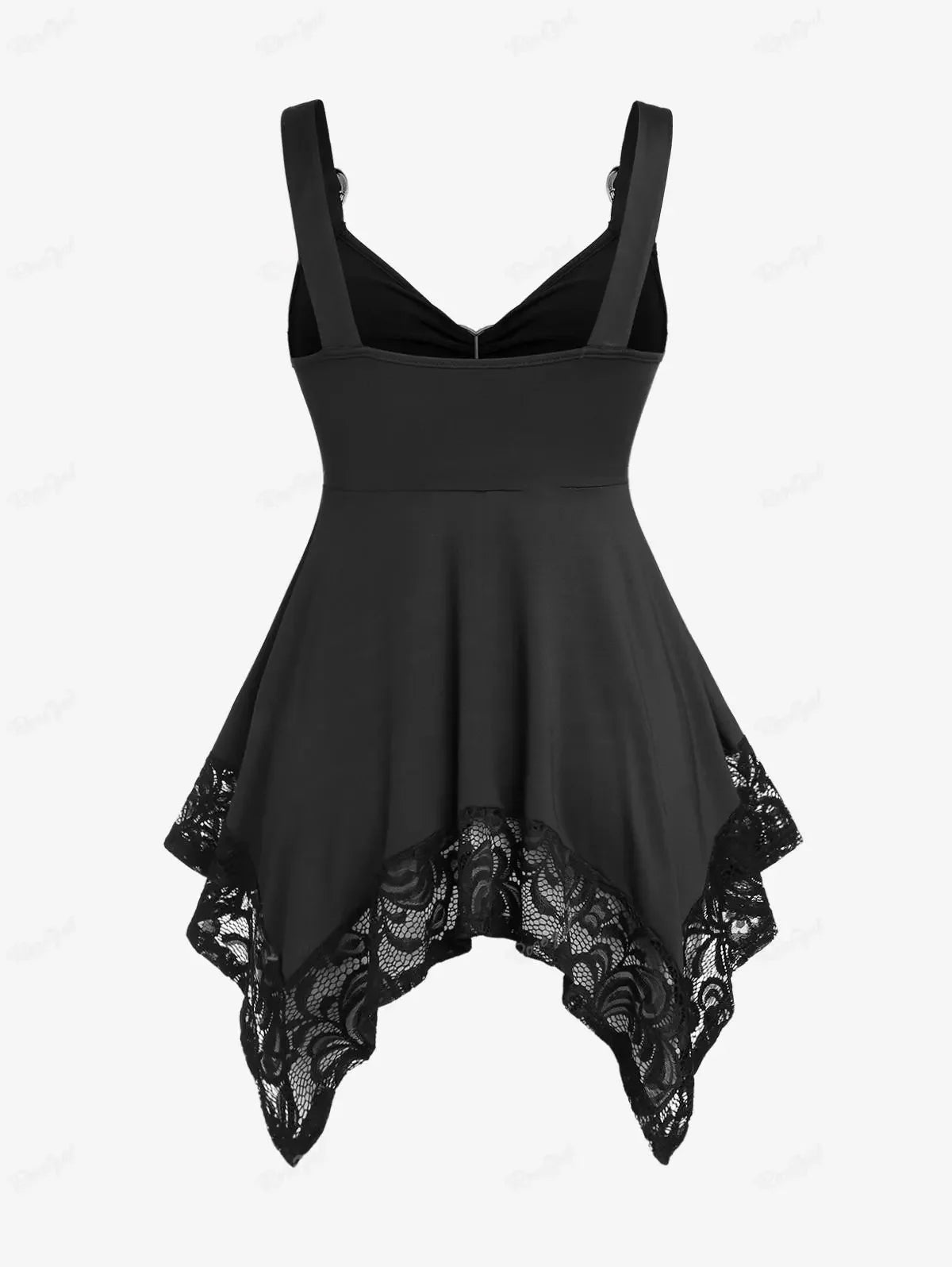 Funki Findz | Shirts | Women's Gothic Lace Hanky Hem Shirt