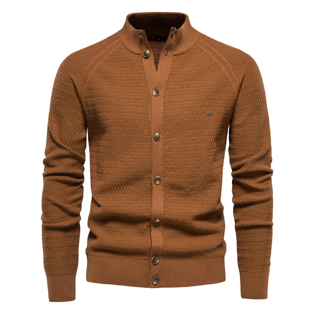 Funki Findz | Sweaters | Men's Mock Neck Button Knit Cardigan