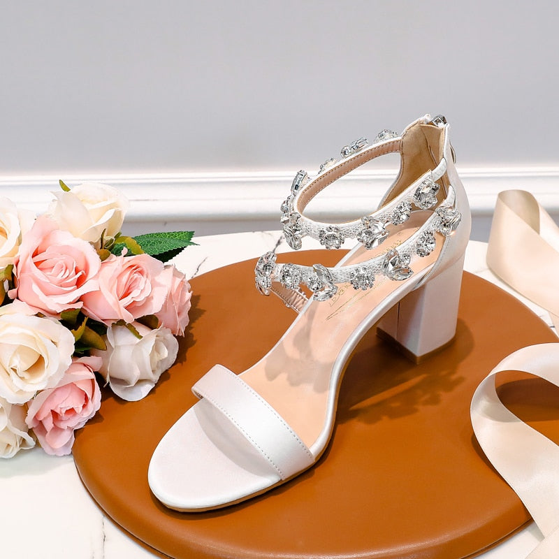 Funki Findz | Shoes | Women's Crystal Silk Wedding Sandals