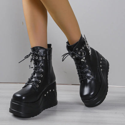 Funki Findz | Boots | Women's Punk Chunky Platform Creepers