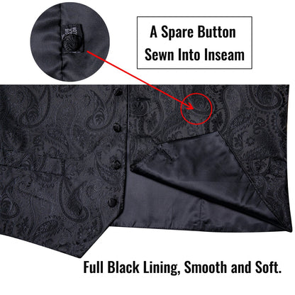 Funki Findz | Vests | Men's Formal 5 Pcs Silk Waistcoat Tie Sets
