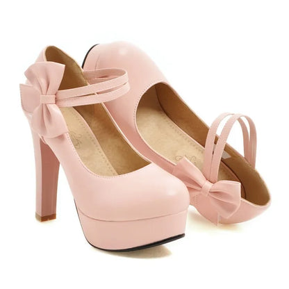 Funki Findz | Shoes | Women's Cute Ankle Bow Wedding Heels