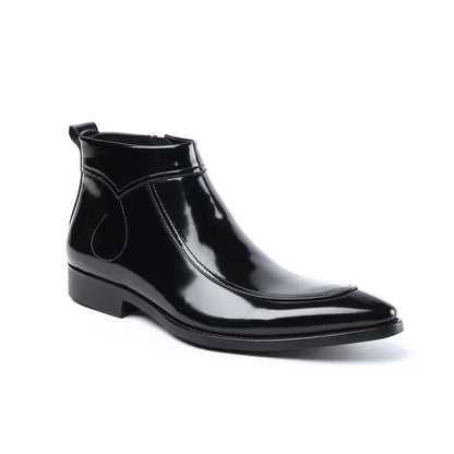 Funki Findz | Boots | Men's Leather Patent Formal Dress Boots