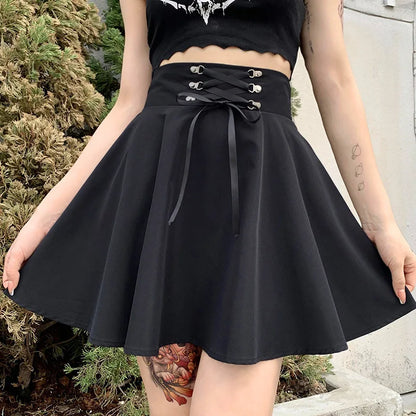 Funki Findz | Skirts | Women's Punk Lace Up Pleated Mini Skirts
