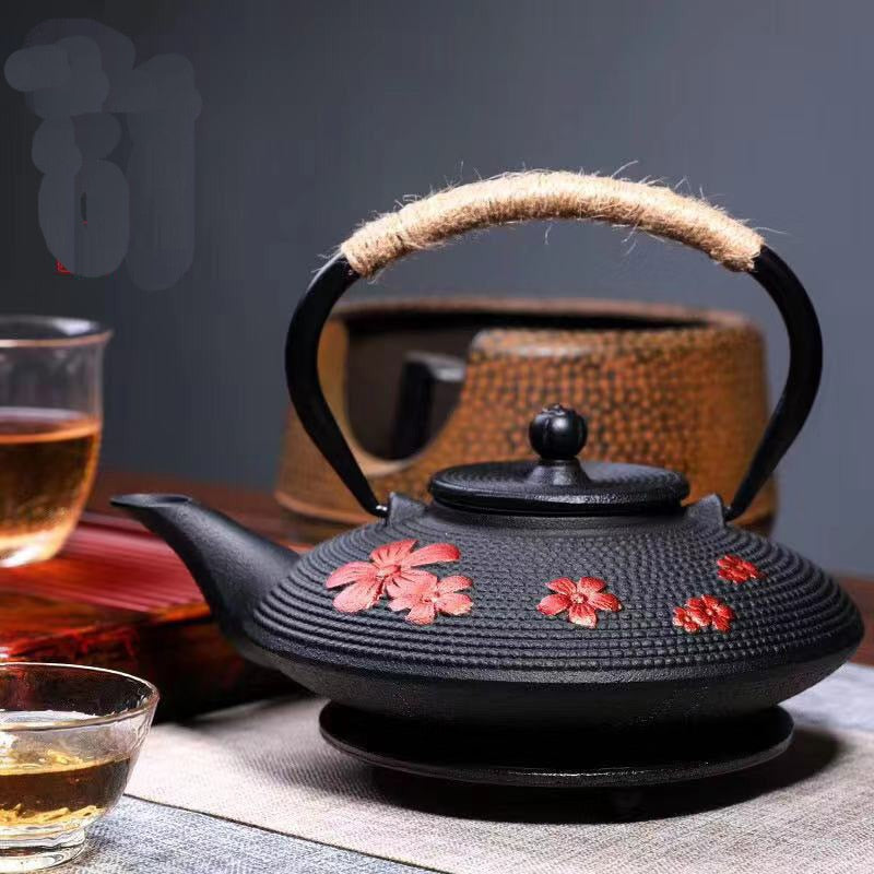Funki Findz | Teapots | Cherry Blossoms Cast Iron Tea Kettle