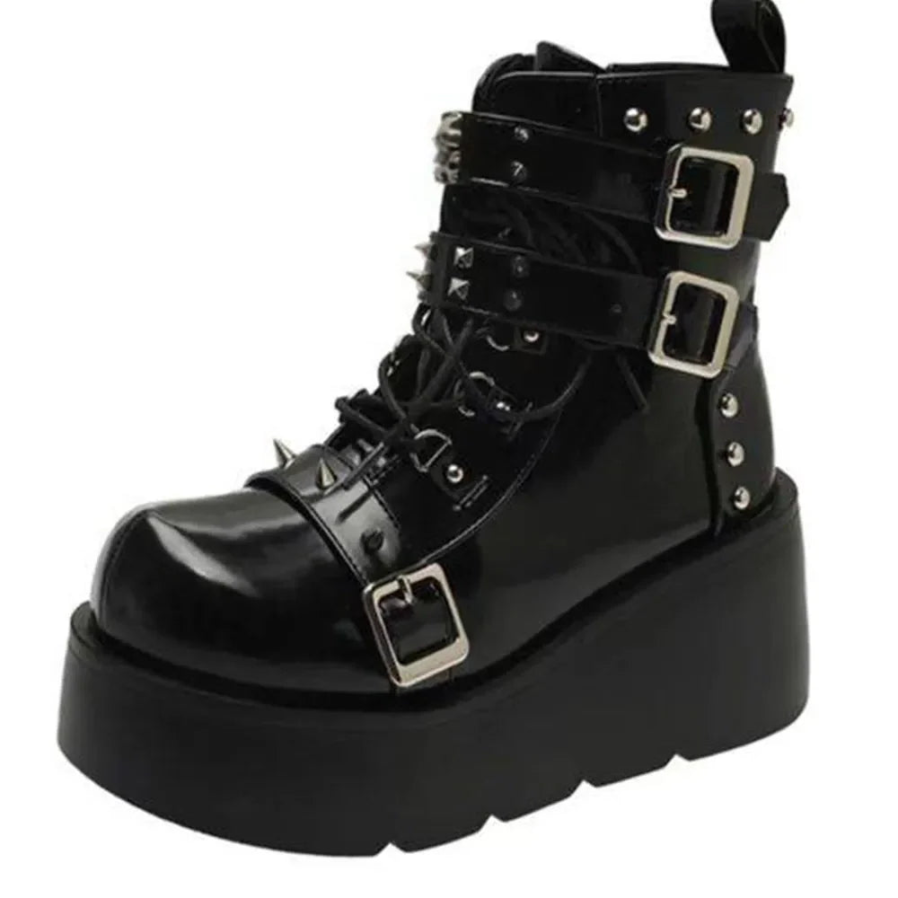 Funki Findz | Boots | Women's Gothic Platform Wedge Boots