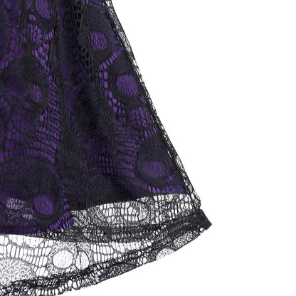 Funki Findz | Dresses | Women's Gothic Skull Lace Mini Dress