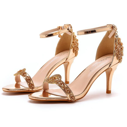 Funki Findz | Shoes | Women's Bridal Beaded Low Heel Sandals