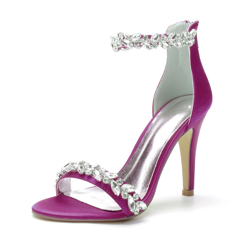 Funki Findz | Shoes | Women's Crystal Strap Satin Prom Stilettos