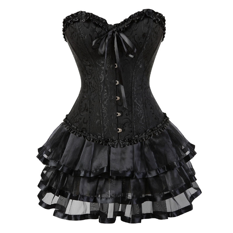 Funki Findz | Dresses | Women's Victorian Corset Dress 2Pcs Set