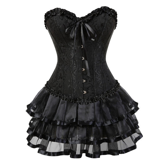 Funki Findz | Dresses | Women's Victorian Corset Dress 2Pcs Set