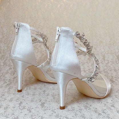 Funki Findz | Shoes | Women's Crystal Satin Wedding Sandals