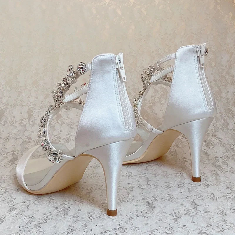 Funki Findz | Shoes | Women's Crystal Satin Wedding Sandals