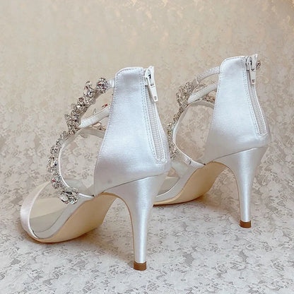 Funki Findz | Shoes | Women's Crystal Satin Wedding Sandals