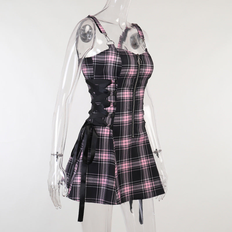 Funki Findz | Dresses | Women's Fairy Grunge Plaid Mini Dress